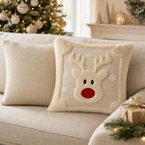 Christmas Pillow Cover, Santa Pillow Cover, Snowman Pillow, Reindeer Pillow, 18x18 Pillow Cover