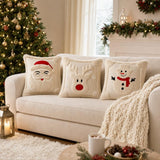 Christmas Pillow Cover, Santa Pillow Cover, Snowman Pillow, Reindeer Pillow, 18x18 Pillow Cover