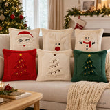 Christmas Pillow Cover, Santa Pillow Cover, Snowman Pillow, Reindeer Pillow, 18x18 Pillow Cover