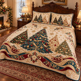 Ornament Tree Trio | Quilted Bedding Set
