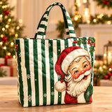 Striped Santa Face | Handcrafted Bag