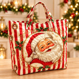 Striped Santa Face | Handcrafted Bag