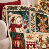 Cosy Christmas Snowman Blanket – Gingerbread and Reindeer
