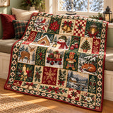 Cosy Christmas Forest Blanket – Sleeping Fox and Deer