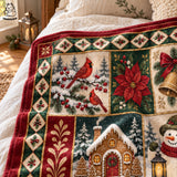 Cosy Christmas Forest Blanket – Sleeping Fox and Deer
