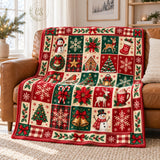 Cosy Christmas Blanket – Snowmen, Reindeer and Trees