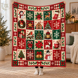 Cosy Christmas Blanket – Snowmen, Reindeer and Trees