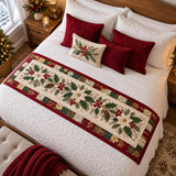 Holly Berry Runner | Quilted Bedding Set