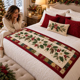 Holly Berry Runner | Quilted Bedding Set