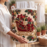 Santa's Sleigh & Gifts | Quilted Laundry Basket