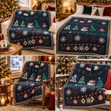 Cosy Christmas Woven Blanket – Santa and Snowman, 7 Designs