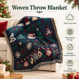 Cosy Christmas Woven Blanket – Santa and Snowman, 7 Designs
