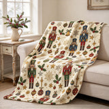 Cosy Nutcracker Blanket – Christmas Ornaments and Stars
