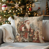 Santa Claus Pillow Cover,Christmas Throw Pillowcase,Xmas Sofa Pillow Case,Holiday Pillow Sham,Cozy Cushion Cover