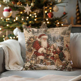 Santa Claus Pillow Cover,Christmas Throw Pillowcase,Xmas Sofa Pillow Case,Holiday Pillow Sham,Cozy Cushion Cover