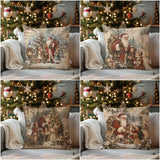 Santa Claus Pillow Cover,Christmas Throw Pillowcase,Xmas Sofa Pillow Case,Holiday Pillow Sham,Cozy Cushion Cover