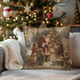 Santa Claus Pillow Cover,Christmas Throw Pillowcase,Xmas Sofa Pillow Case,Holiday Pillow Sham,Cozy Cushion Cover