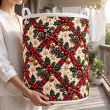 Tartan Ribbon Lattice | Quilted Laundry Basket