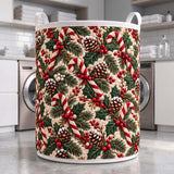 Candy Canes & Pinecones | Quilted Laundry Basket