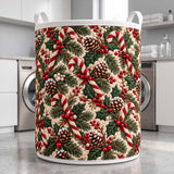 Candy Canes & Pinecones | Quilted Laundry Basket