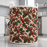 Candy Canes & Pinecones | Quilted Laundry Basket