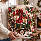 Wagon of Presents | Quilted Laundry Basket