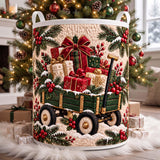 Wagon of Presents | Quilted Laundry Basket