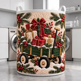 Wagon of Presents | Quilted Laundry Basket