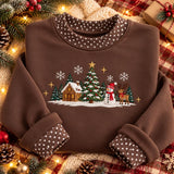 Brown Polka Cuffs | Cozy Sweater