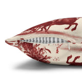 Red Christmas Toile Pillow Cover, Cardinal Christmas Pillowcase, Victorian Winter Sleigh Scene