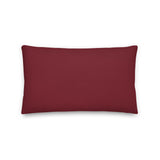 Old-World Santa Sleigh Lumbar Pillow, Cranberry Red Backside, Antique Gold Border (20x12)