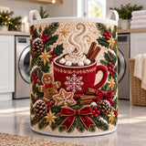 Cocoa Mug & Cinnamon Sticks | Quilted Laundry Basket