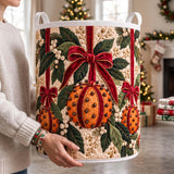 Orange Pomander & Ribbon | Quilted Laundry Basket