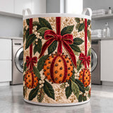 Orange Pomander & Ribbon | Quilted Laundry Basket
