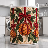 Orange Pomander & Ribbon | Quilted Laundry Basket