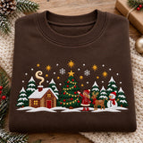 Burgundy Winter Village | Cozy Sweater