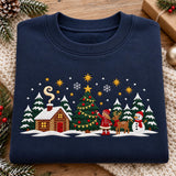 Burgundy Winter Village | Cozy Sweater