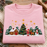 Burgundy Winter Village | Cozy Sweater