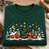 Burgundy Winter Village | Cozy Sweater