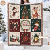 Cosy Family Name Christmas Blanket – Woven Patchwork