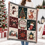 Cosy Family Name Christmas Blanket – Woven Patchwork