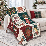 Cosy Family Name Christmas Blanket – Woven Patchwork