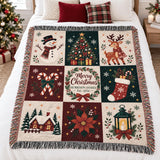 Cosy Family Name Christmas Blanket – Woven Patchwork