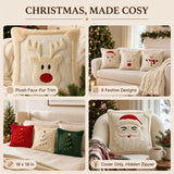 Christmas Pillow Cover, Santa Pillow Cover, Snowman Pillow, Reindeer Pillow, 18x18 Pillow Cover