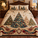 Ornament Tree Trio | Quilted Bedding Set