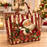 Striped Santa Face | Handcrafted Bag