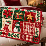 Cosy Christmas Fox Blanket – Deer and Red Birds