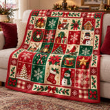 Cosy Christmas Fox Blanket – Deer and Red Birds