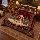 Santa Sleigh Night | Quilted Bedding Set