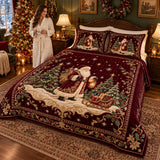 Santa Sleigh Night | Quilted Bedding Set